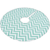 Aqua Chevron Stripes Kerstboom Rok (Gekanteld)