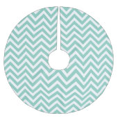 Aqua Chevron Stripes Kerstboom Rok (Voorkant)