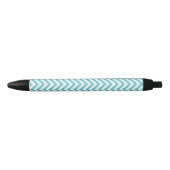 Aqua Chevron Stripes Zwarte Inkt Pen (Voorkant)