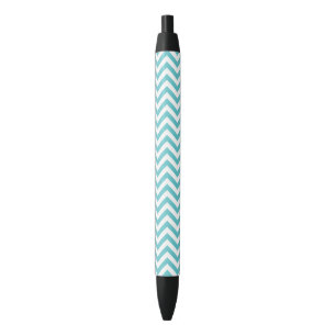 Aqua Chevron Stripes Zwarte Inkt Pen