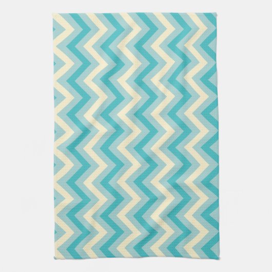 Aqua Chevron Theedoek (Verticaal)