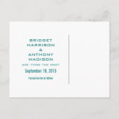 Aqua Chic Flourish Banner Save the Date Briefkaart (Achterkant)