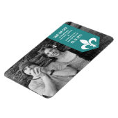 Aqua Chic Flourish Banner Save the Date Magnet Magneet (Linkerzijde)