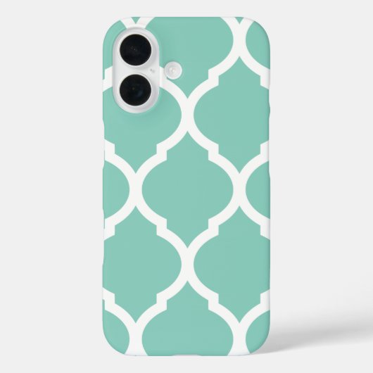 Aqua Chic Marokkaans Lattice Patroon Case-Mate iPhone Case (Achterkant)