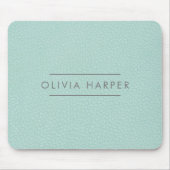 Aqua Chic | Minimale leerlook Muismat (Voorkant)