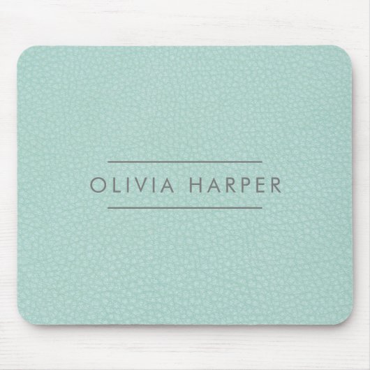 Aqua Chic | Minimale leerlook Muismat (Voorkant)