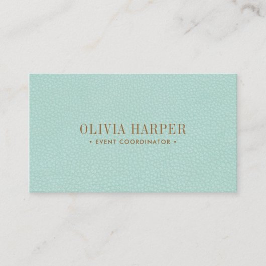 AQUA Chic | Plain Elegant Leather Kijk Visitekaartje (Voorkant)