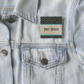 Aqua Chic Quatrefoil Sweet 16 Button (In situ)