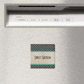 Aqua Chic Quatrefoil Sweet 16 Magnet (Insitu (Vaatwasser))