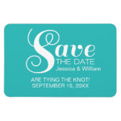 Aqua Chic Typography Save the Date Magnet Magneet (Horizontaal)