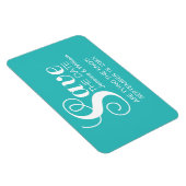 Aqua Chic Typography Save the Date Magnet Magneet (Rechterzijde)