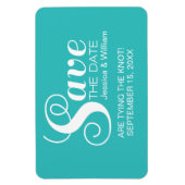 Aqua Chic Typography Save the Date Magnet Magneet (Verticaal)