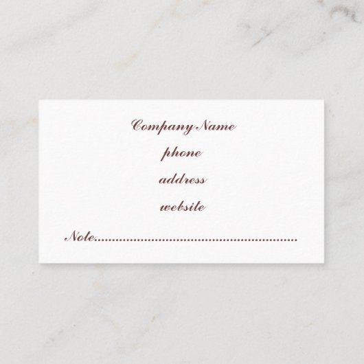 Aqua Chocolade Visitekaartje (Achterkant)