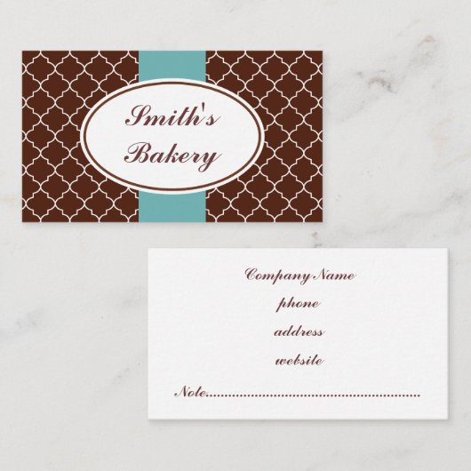 Aqua Chocolade Visitekaartje (Voorkant / Achterkant)