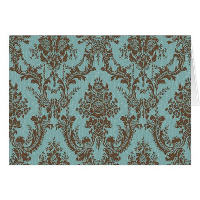 Aqua Chocolate Damask (Voorkant Horizontaal)