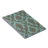 Aqua Chocolate Damask Notitieboek (Rechterzijde)