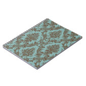 Aqua Chocolate Damask Notitieboek (Linkerzijde)