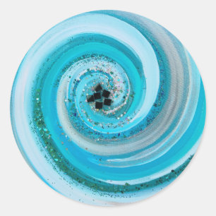 Aqua Christelijke Sticker Oceanen Wervelen Abstrac