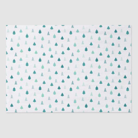 Aqua Christmas Tree Tissue Paper Tissuepapier (Voorkant)