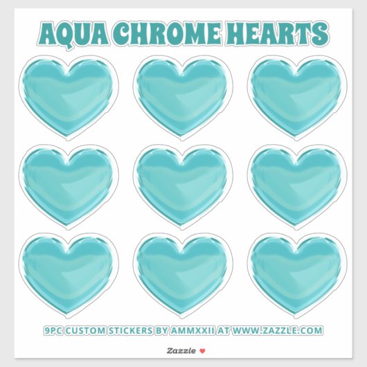 Aqua Chrome Hearts Sticker (Vel)