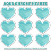 Aqua Chrome Hearts Sticker (Voorkant)