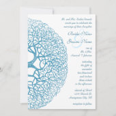 Aqua Circle of Love Tree Wedding Invitation Kaart (Voorkant)
