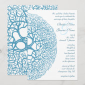 Aqua Circle of Love Tree Wedding Invitation Kaart (Voorkant / Achterkant)