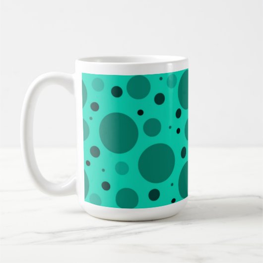 Aqua Circles en Stippen Koffiemok (Links)