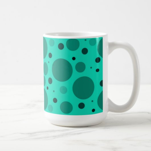 Aqua Circles en Stippen Koffiemok (Rechts)