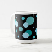 Aqua-cirkels en stippen koffiemok (Voorkant links)