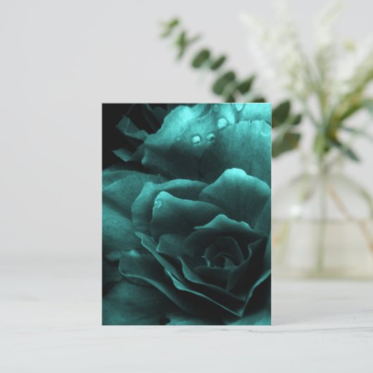 Aqua Close Up of a Double Begonia Briefkaart (Staand voorkant)