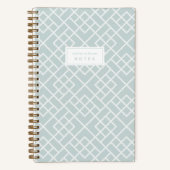 Aqua | Coastal Bamboo Trellis Personalized Notitieboek (Voorkant)