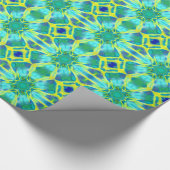 Aqua, Cobalt Blue en Yellow Tie Dye Pattern Cadeaupapier (Hoek)