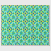 Aqua, Cobalt Blue en Yellow Tie Dye Pattern Cadeaupapier (Vlak)