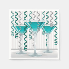 Aqua cocktail en lint servet