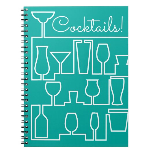 Aqua cocktail party notitieboek (Voorkant)