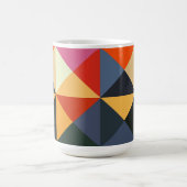 Aqua Color Block Abstracte Stijl Mok Cup (Center)