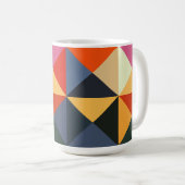 Aqua Color Block Abstracte Stijl Mok Cup (Voorkant rechts)