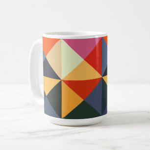 Aqua Color Block Abstracte Stijl Mok Cup