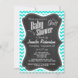 Aqua Color Chevron;  Chalkboard uiterlijk Kaart