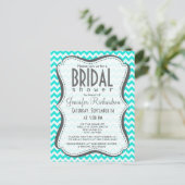 Aqua Color Chevron; zig zag Uitnodiging Briefkaart (Staand voorkant)