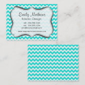 Aqua Color Chevron; zig zag Visitekaartje (Voorkant / Achterkant)