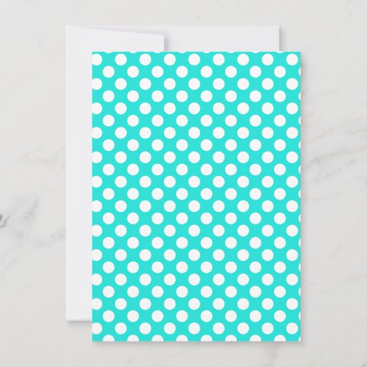 Aqua Color Polka Dots Kaart (Achterkant)