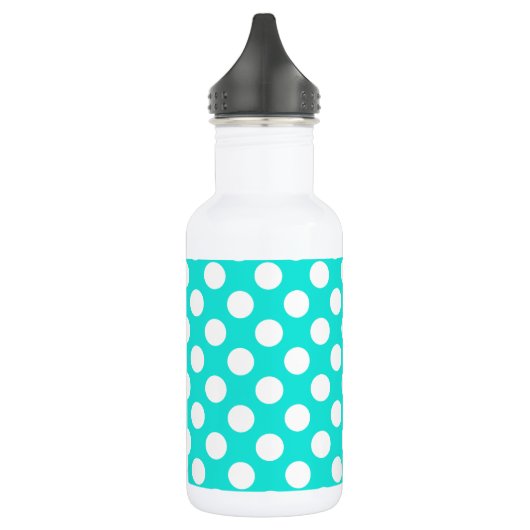 Aqua Color Polka Dots Waterfles (Links)