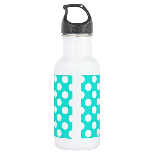 Aqua Color Polka Dots Waterfles (Achterkant)