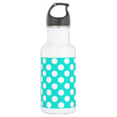 Aqua Color Polka Dots Waterfles (Voorkant)