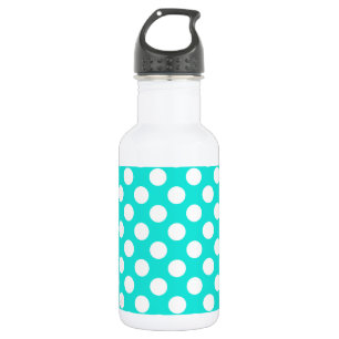 Aqua Color Polka Dots Waterfles