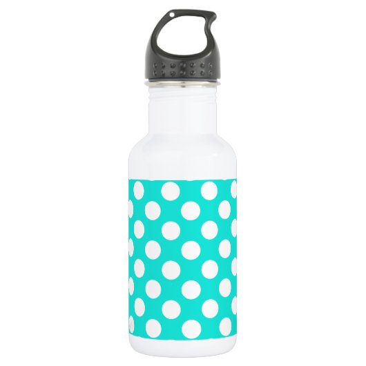Aqua Color Polka Dots Waterfles (Voorkant)