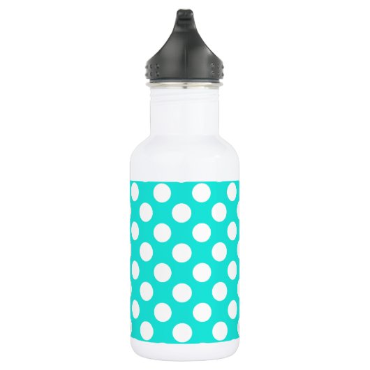 Aqua Color Polka Dots Waterfles (Rechts)