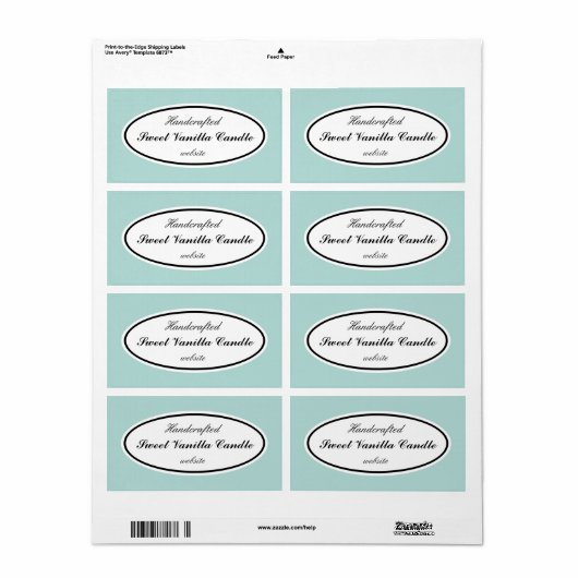 Aqua Color Zakelijke labels (Full Sheet)